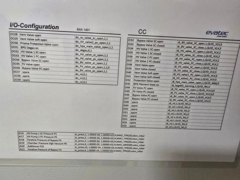Evatec BAK 1401