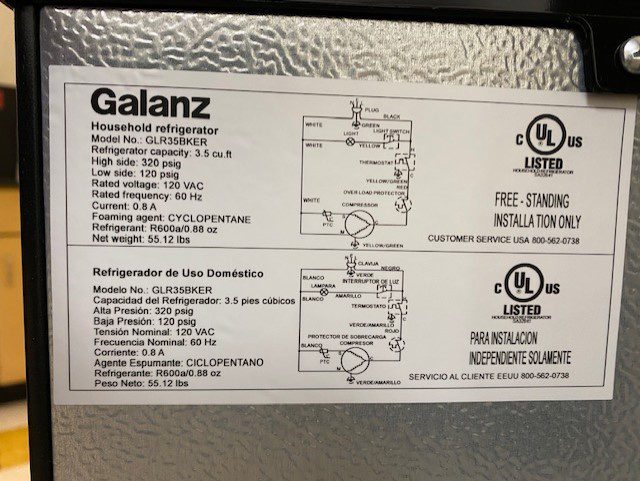 Galanz GLR 35 BKER Refrigerator