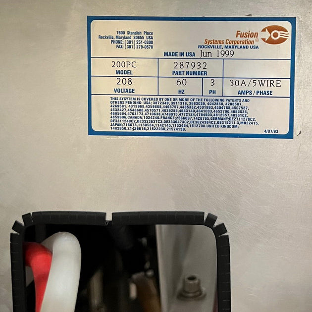 Axcelis 200 PC Exposure System