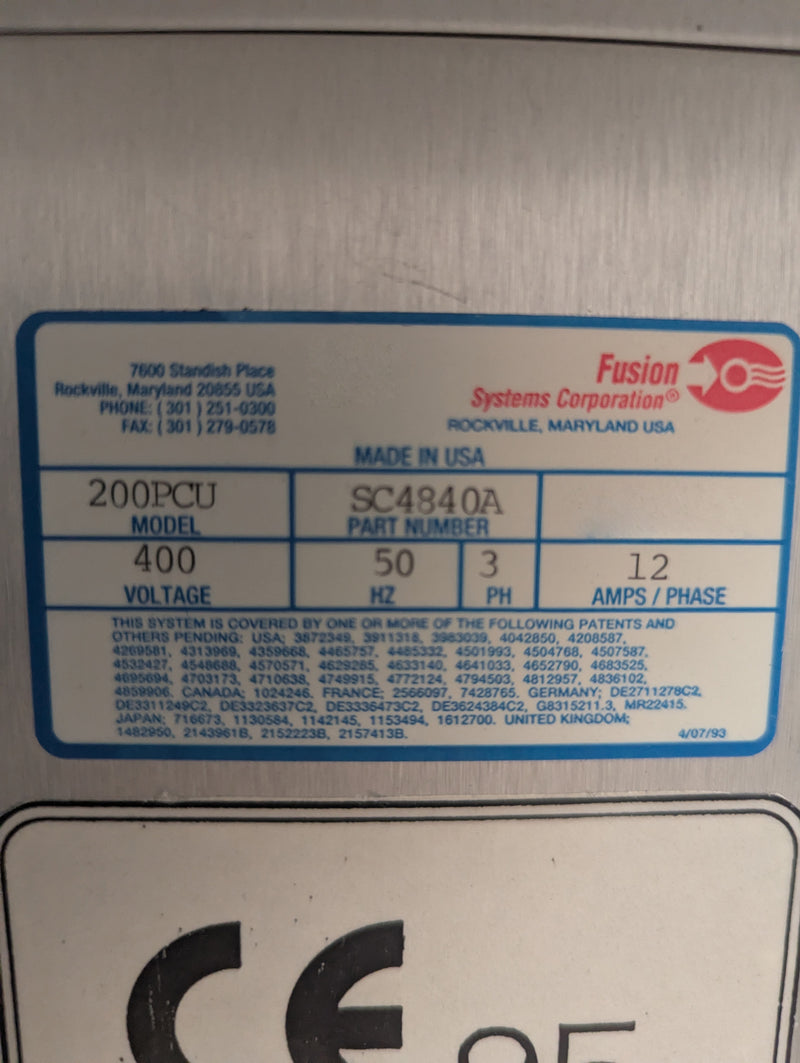 Axcelis 200 PCU Photoresist Stabilizer