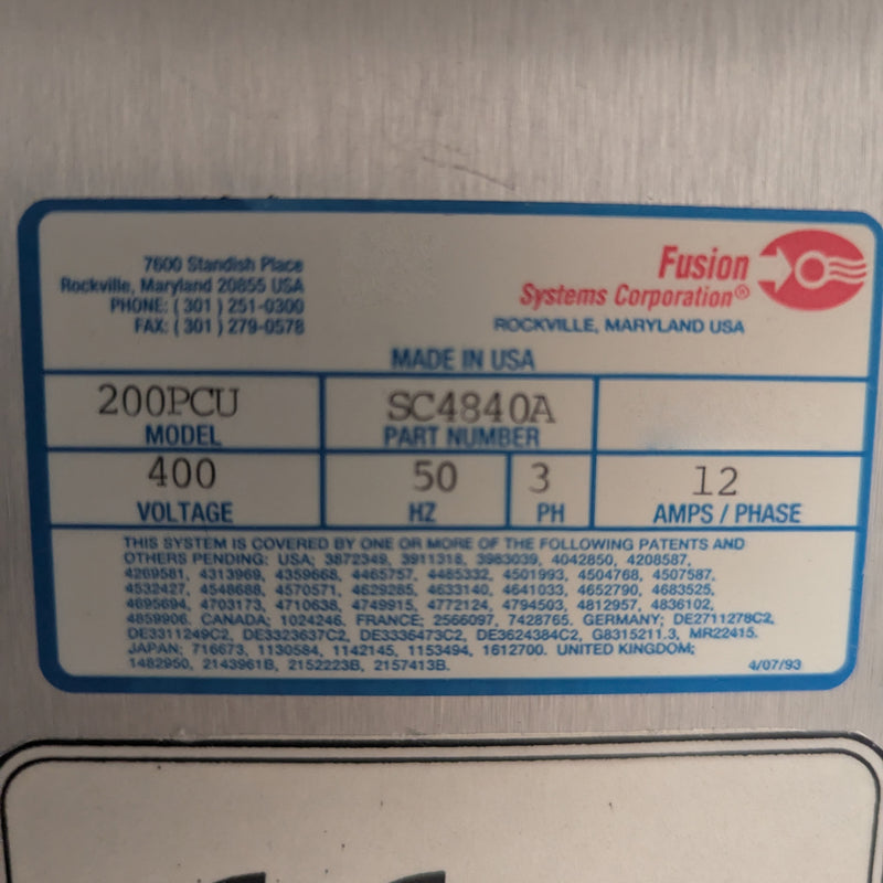 Axcelis 200 PCU Photoresist Stabilizer