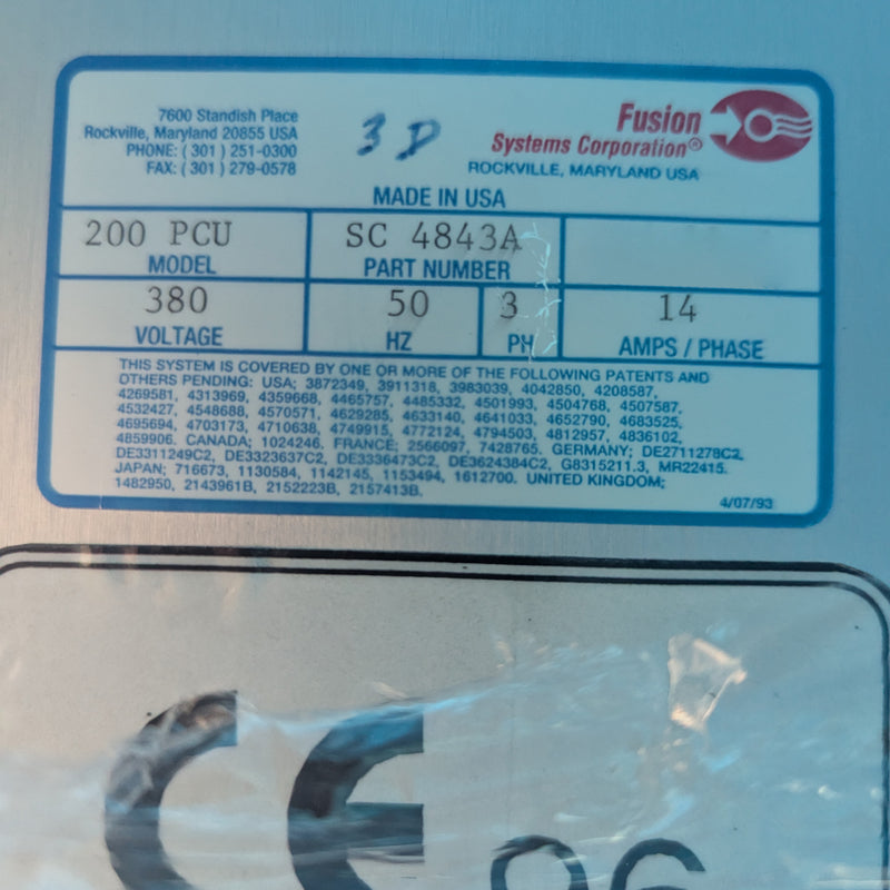 Axcelis 200 PCU Photoresist Stabilizer