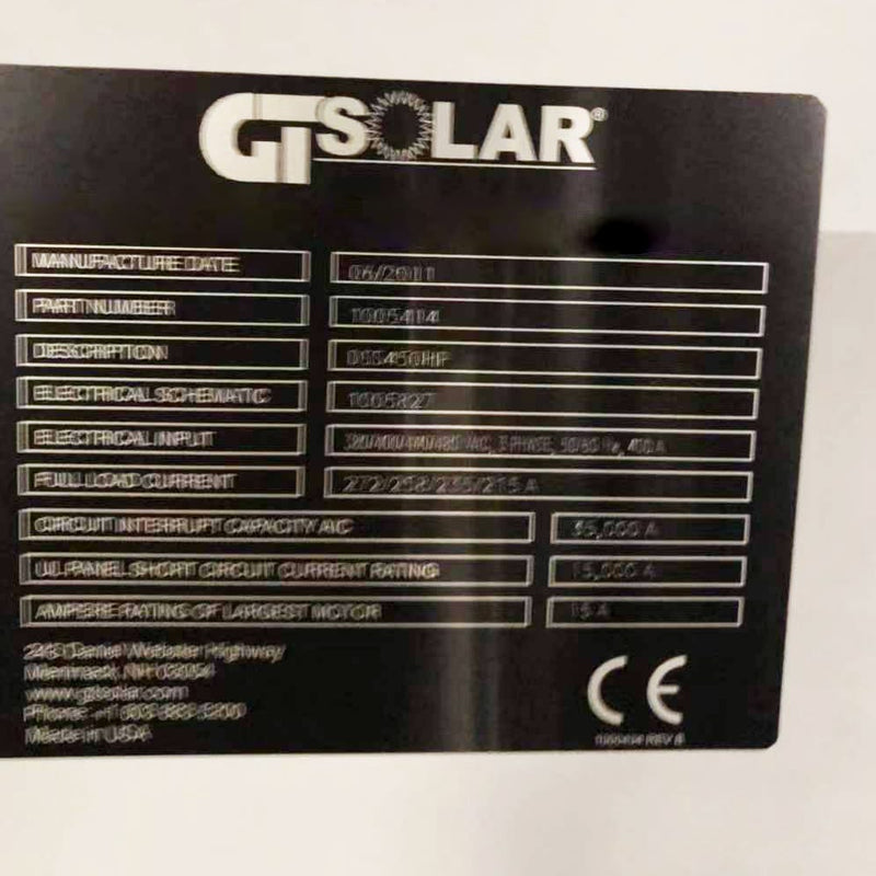 GT Solar DSS 450 HP Ingot Casting Furnace