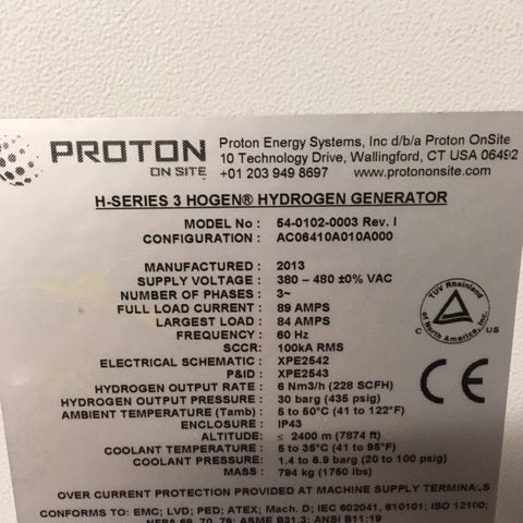 Proton Lot of (3) H6 Hogan Hydrogen Generators and (3) Chillers
