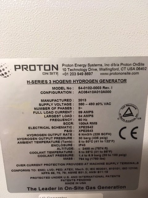 Proton Lot of (3) H6 Hogan Hydrogen Generators and (3) Chillers