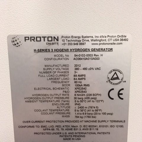Proton Lot of (3) H6 Hogan Hydrogen Generators and (3) Chillers