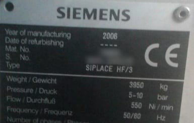 Siemens HF 3 Pick and Place