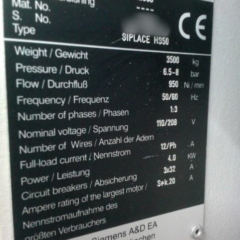Siemens HS 50 Pick and Place