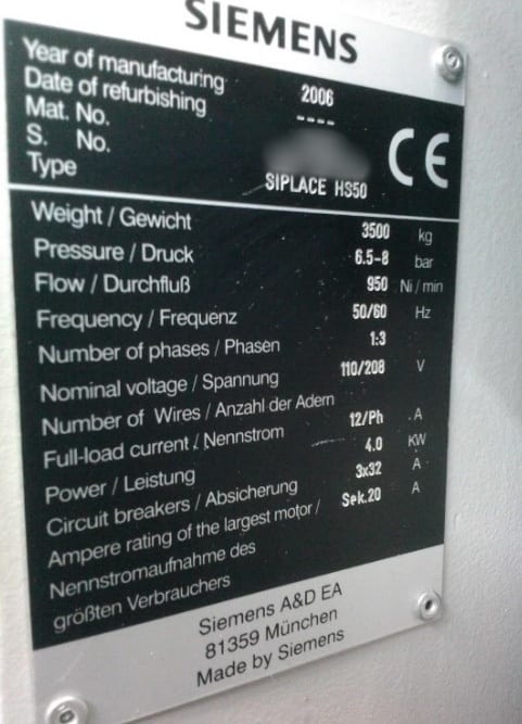 Siemens HS 50 Pick and Place