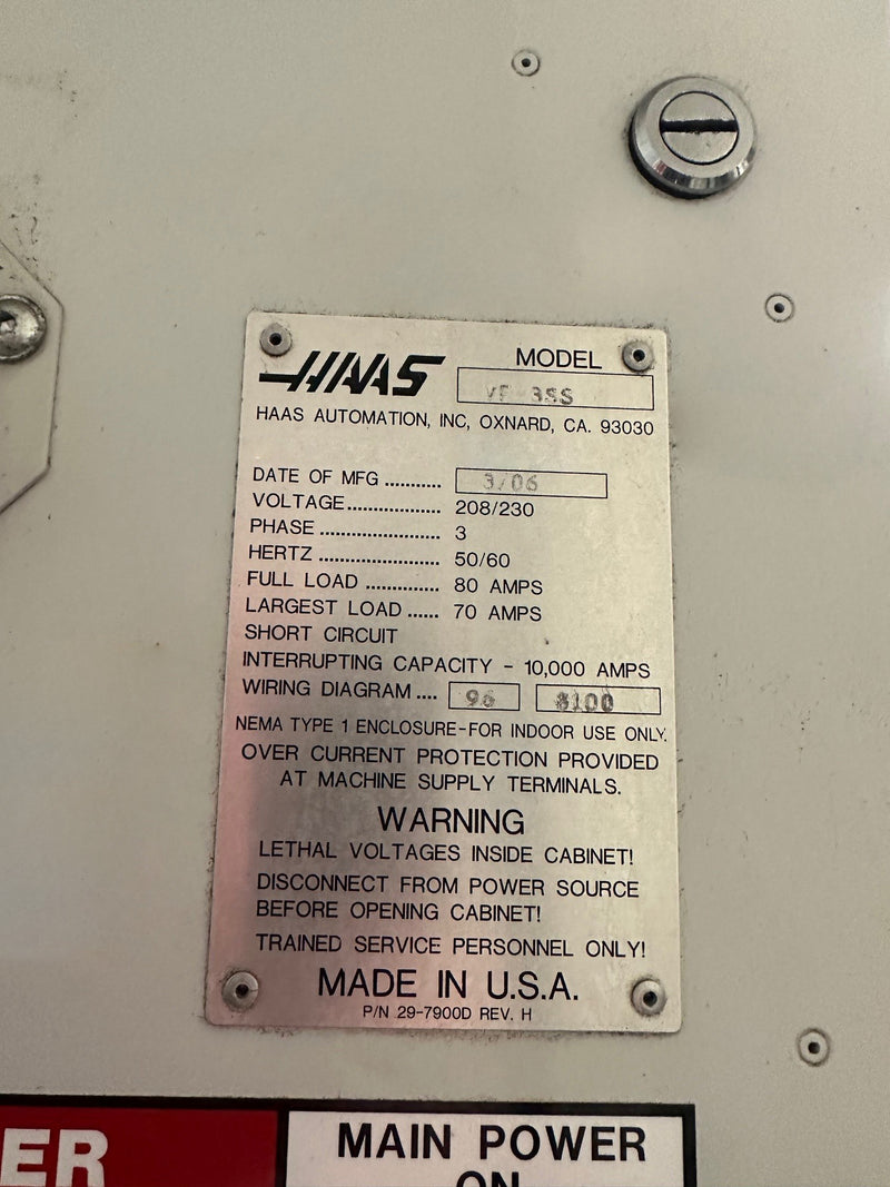 Haas VF 3 SS Super Speed Vertical Machining Center