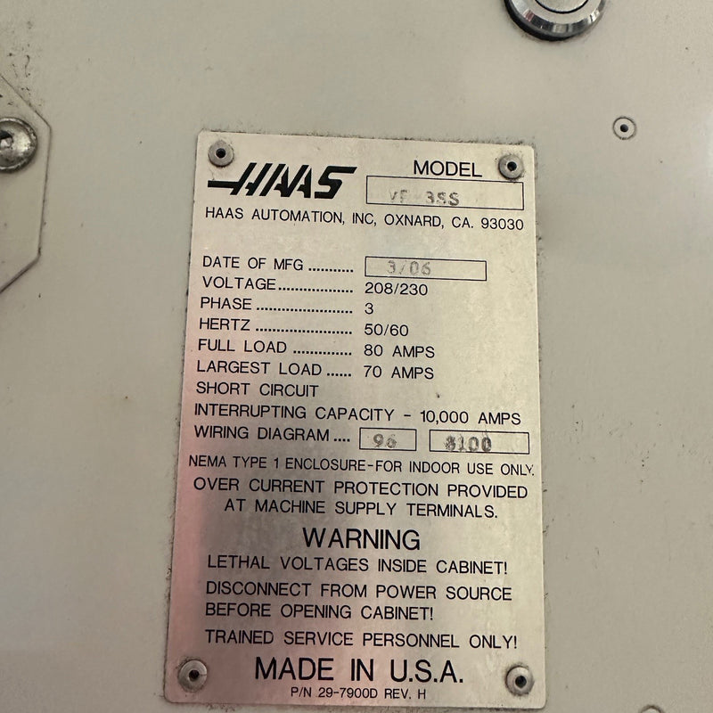 Haas VF 3 SS Super Speed Vertical Machining Center