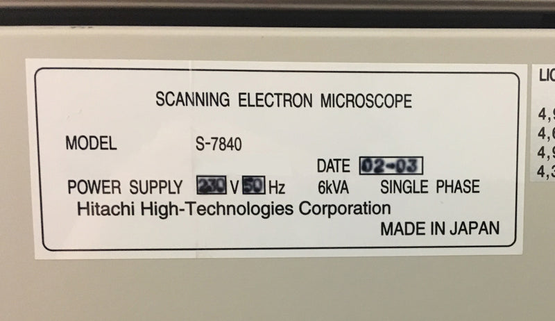 Hitachi S 7840 CD-SEM (Critical Dimension Scanning Electron Microscope)
