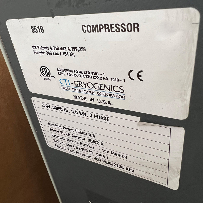 CTI 8510 High Vacuum Pump Compressor