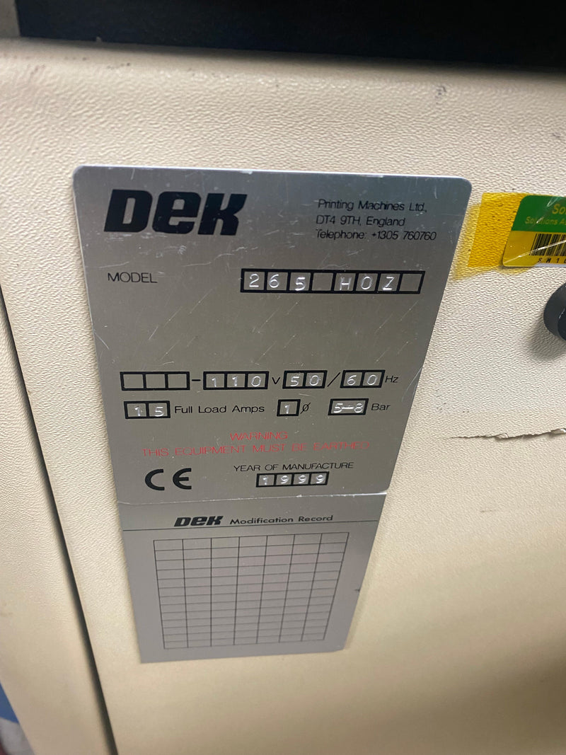 Dek 265 Horizon Screen Printer