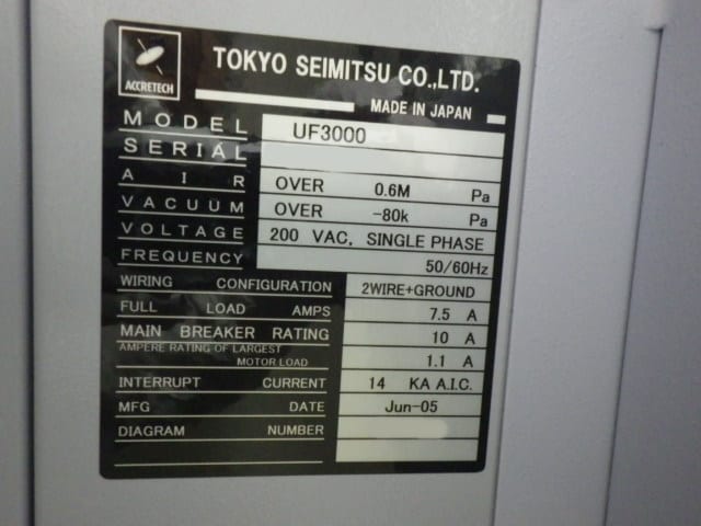 Accretech / TSK UF 3000 Automatic Wafer Prober