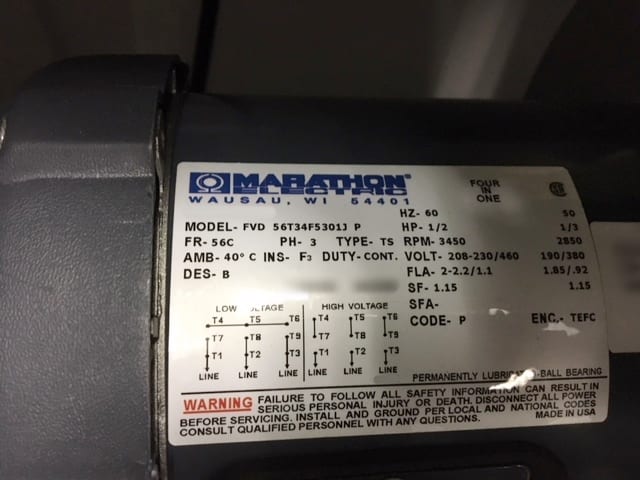 Marathon Electric FVD 56 T 34 F 5301 J P