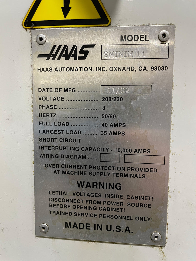 Haas Super Mini Mill CNC Milling Machine
