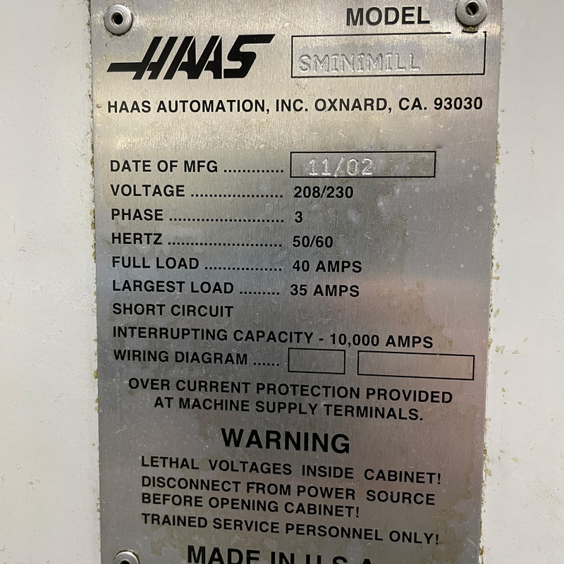 Haas Super Mini Mill CNC Milling Machine