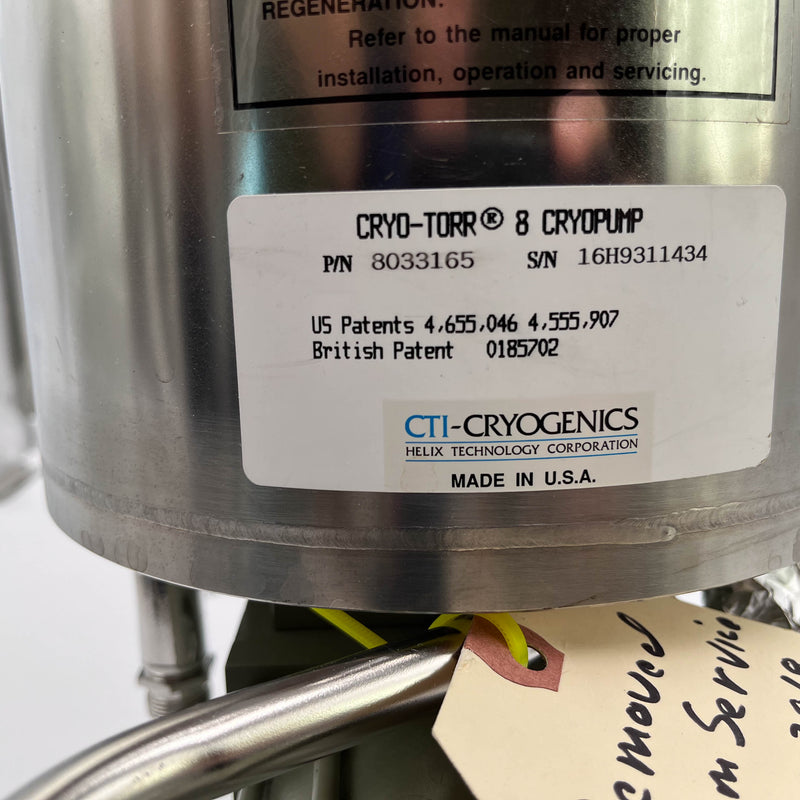 CTI Cryo-Torr 8 High Vacuum Cryopump