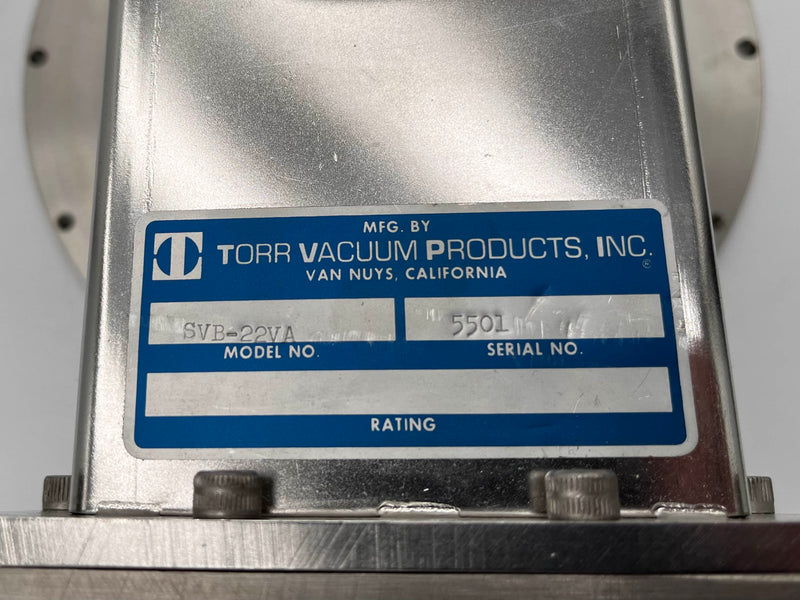 Torr Vacuum SVB 22 VA Vacuum Isolation Valve