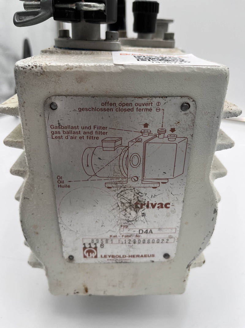 Leybold Trivac D 4 A Vacuum Pump