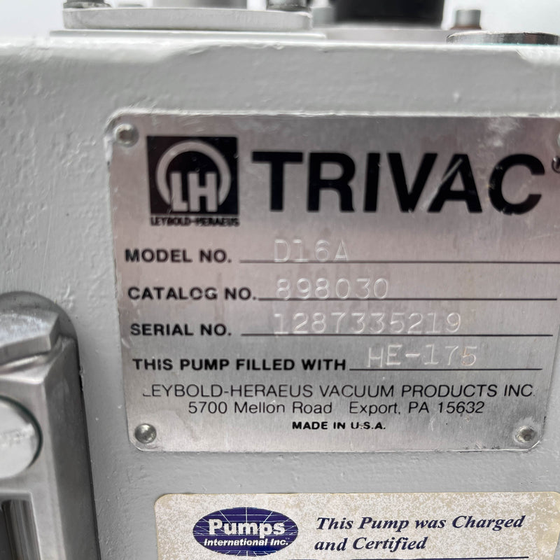Leybold Trivac D 16 A Vacuum Pump