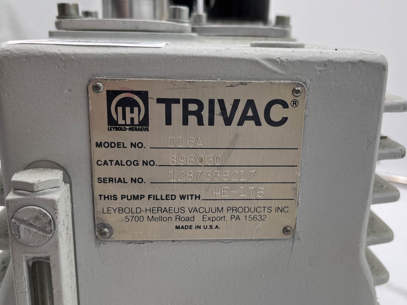 Leybold Trivac D 16 A Vacuum Pump