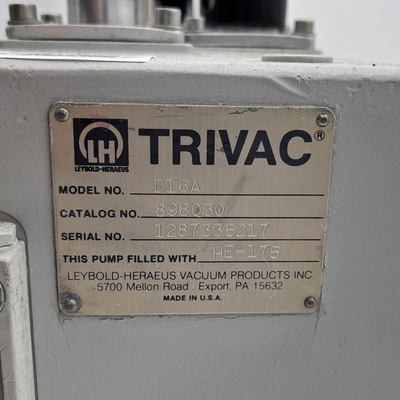 Leybold Trivac D 16 A Vacuum Pump