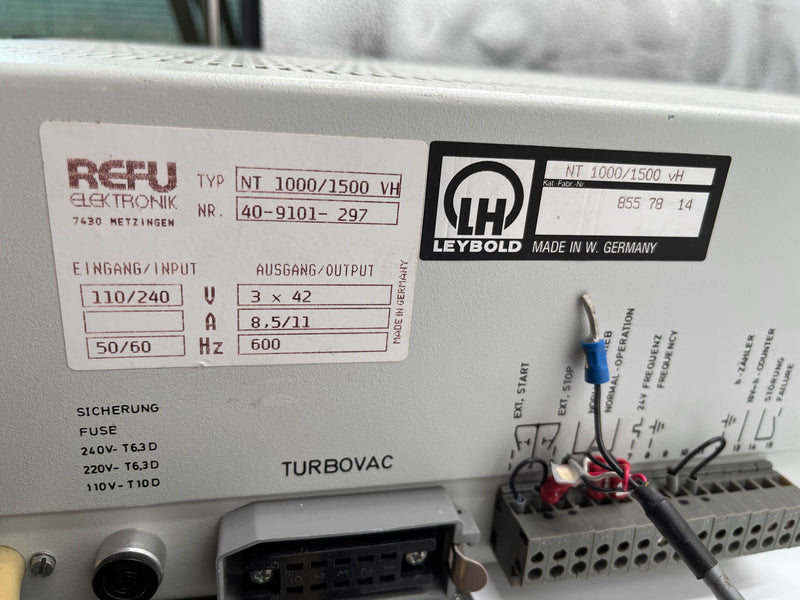 Leybold Turbotronik NT 1000 / 1500 vH Turbo Vacuum Pump Controller