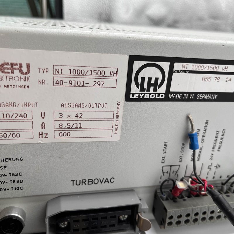 Leybold Turbotronik NT 1000 / 1500 vH Turbo Vacuum Pump Controller
