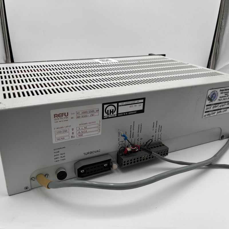 Leybold Turbotronik NT 1000 / 1500 vH Turbo Vacuum Pump Controller