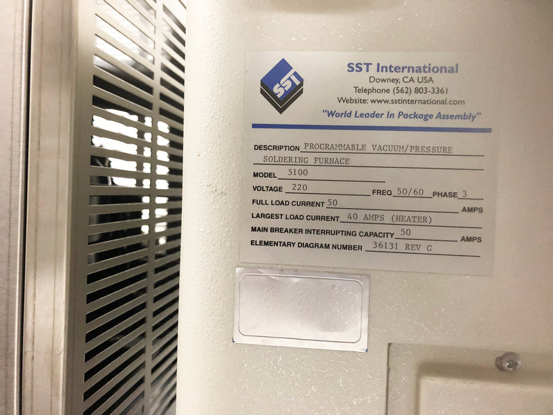 SST 5100 Programmable Vacuum/Pressure Soldering Furnace