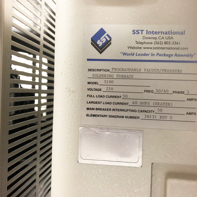 SST 5100 Programmable Vacuum/Pressure Soldering Furnace