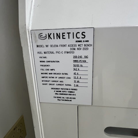 Kinetics Celera Wet Bench