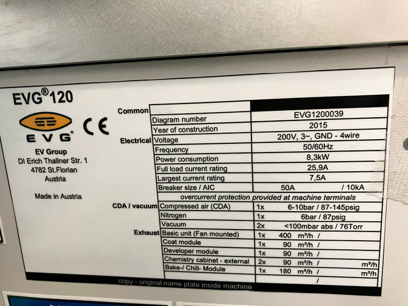 EVG 120 Automated Coater Processing System