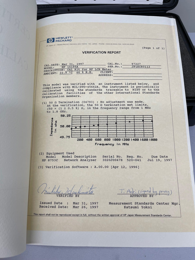 Keysight / Agilent 16195 A APC 7 7mm Calibration Kit
