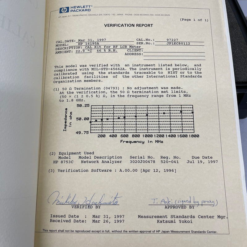 Keysight / Agilent 16195 A APC 7 7mm Calibration Kit