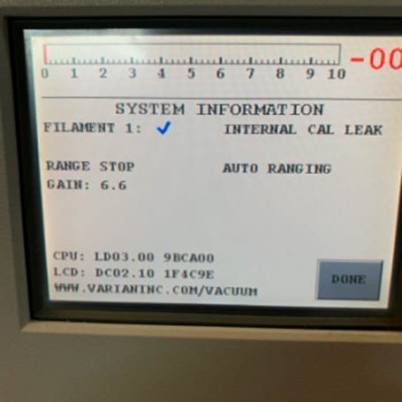 Agilent / Varian MR 15 Helium Leak Detector Mass Spectrometer