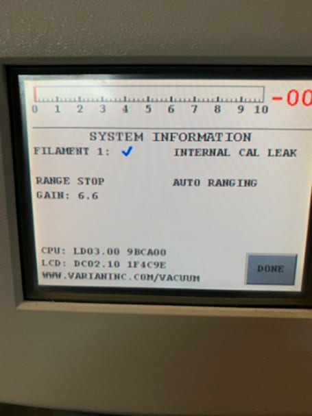 Agilent / Varian MR 15 Helium Leak Detector Mass Spectrometer