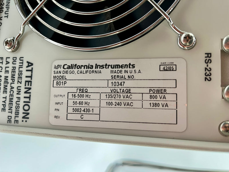 California Instruments 801 P AC Power Source