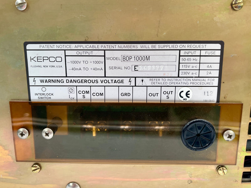 Kepco BOP 1000 M Bipolar Power Supply / Amplifier