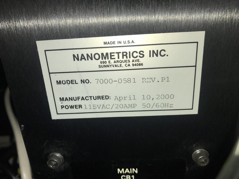 ONTO / Nanometrics 8000 X SE Film Thickness Analyzer