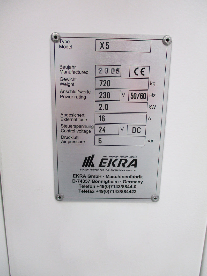 Ekra X 5 Automatic Screen Printer