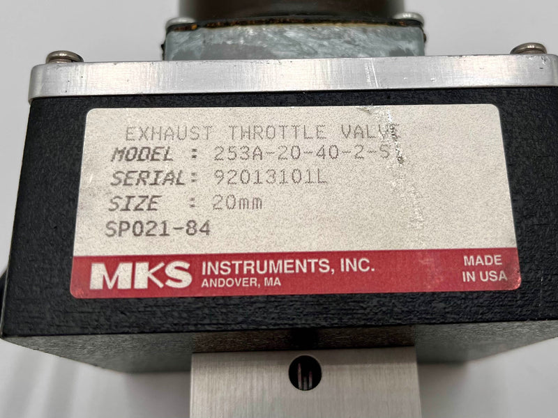 MKS 253 A 20 40 2 S Exhaust Throttle Control Valve
