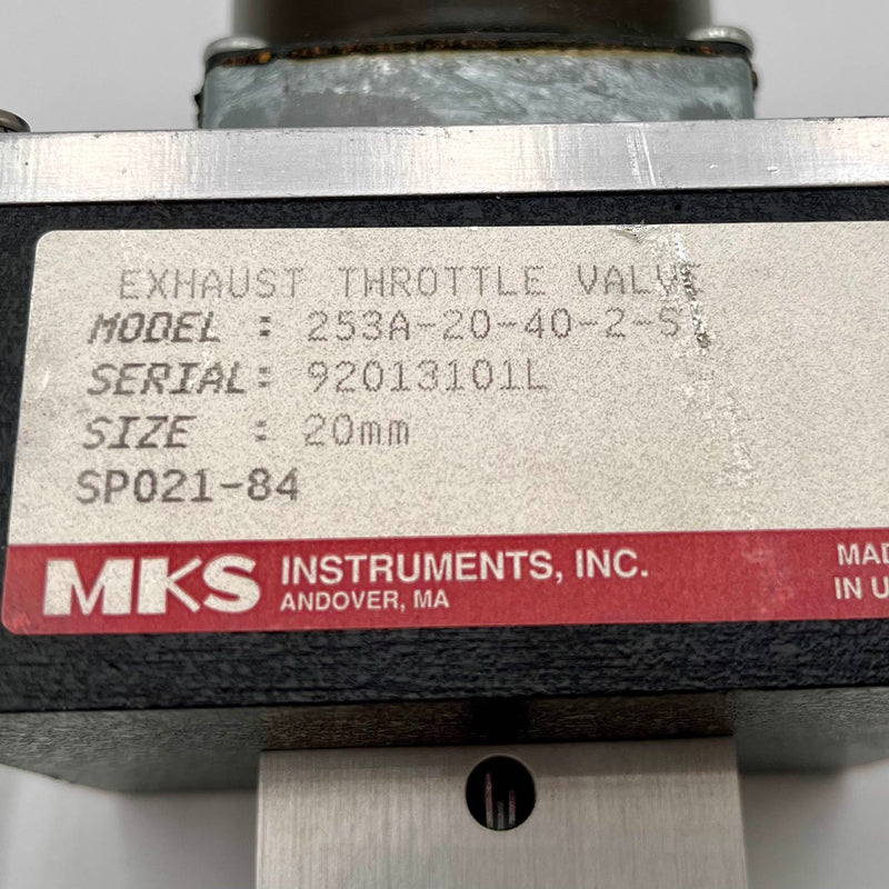 MKS 253 A 20 40 2 S Exhaust Throttle Control Valve