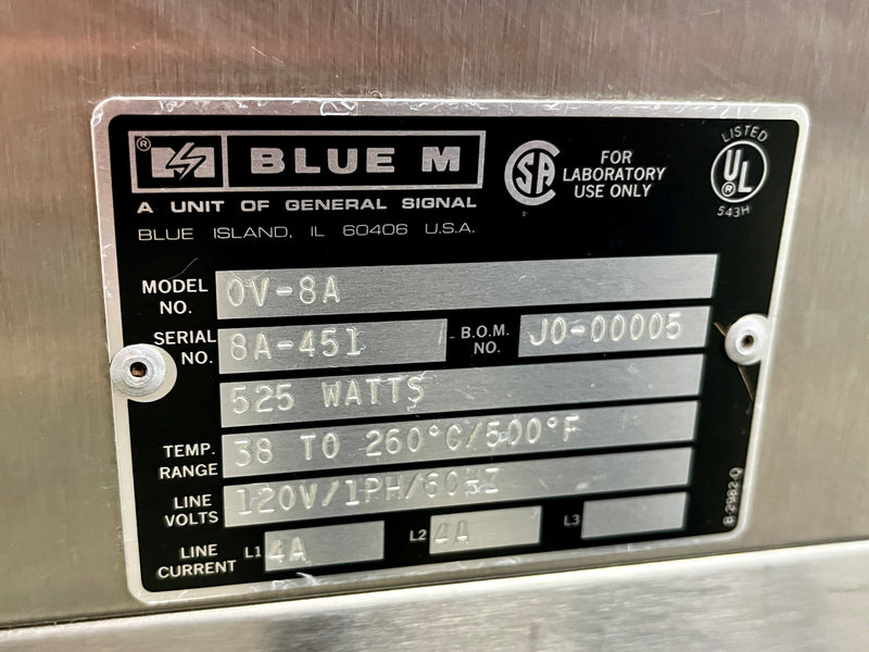Blue M OV 8 A Gravity Oven