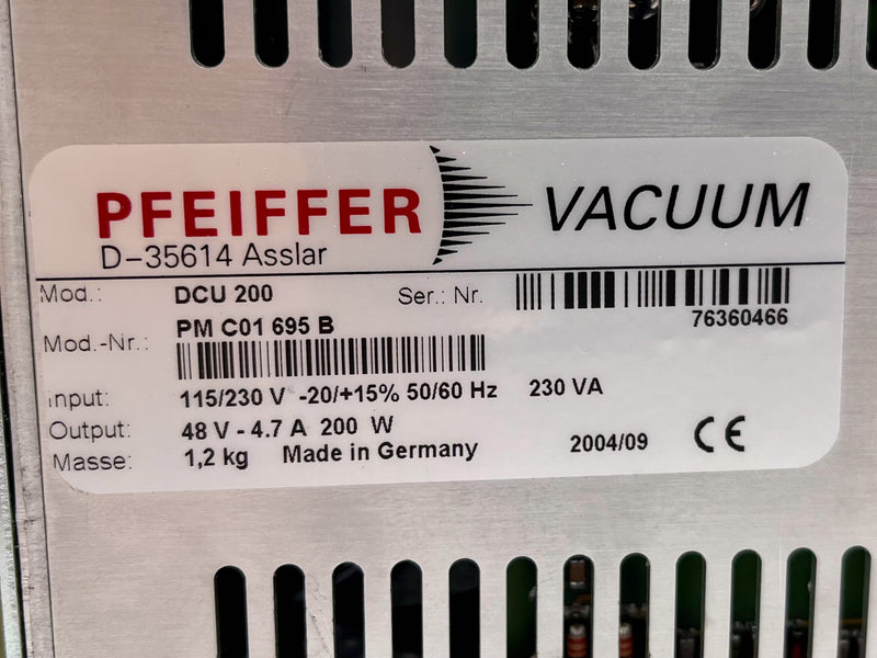 Pfeiffer DCU 200 Vacuum Controller