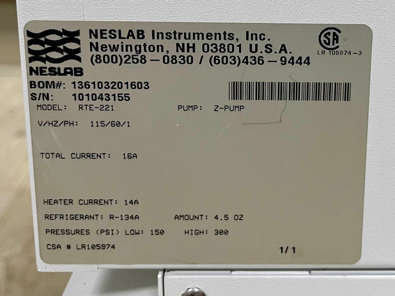 Neslab RTE 221 Chiller