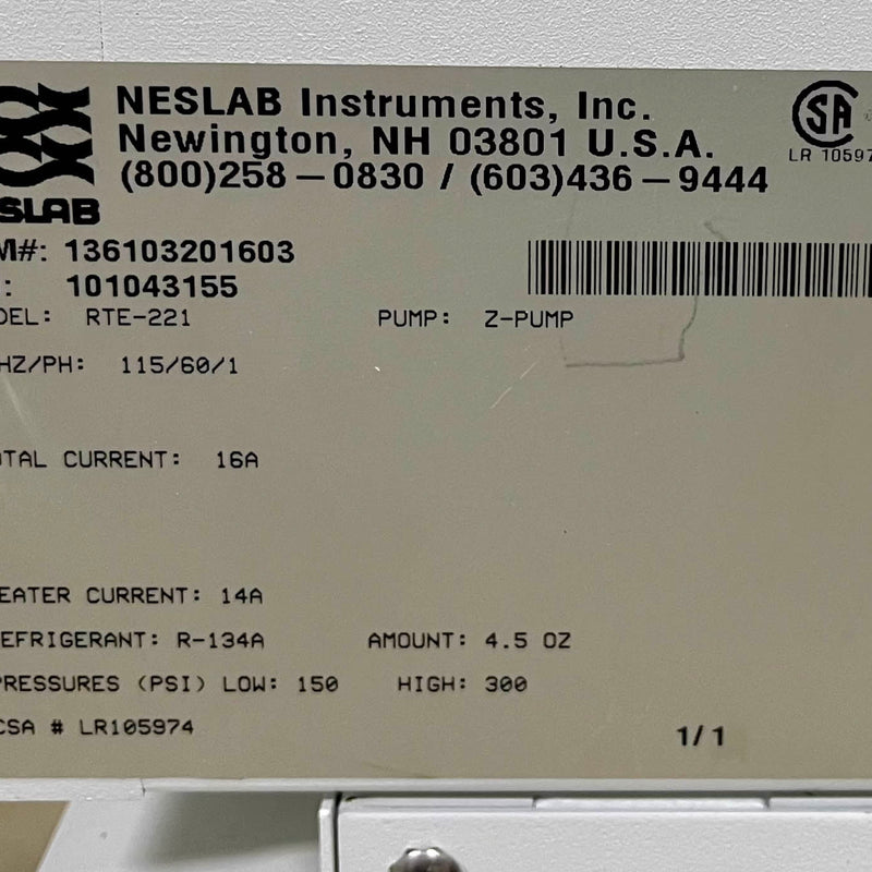 Neslab RTE 221 Chiller