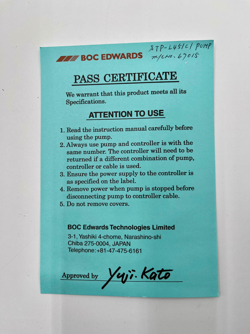 BOC Edwards STP L 451 C 1 Turbomolecular Pump